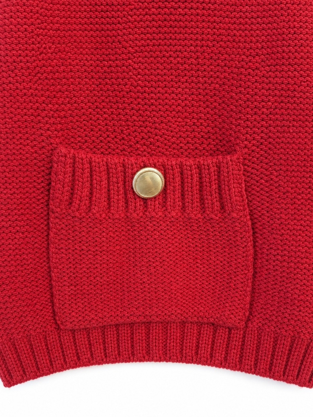 Zara Red Cropped Cardigan with Gold Buttons Preppy Classic - Picture 4 of 7
